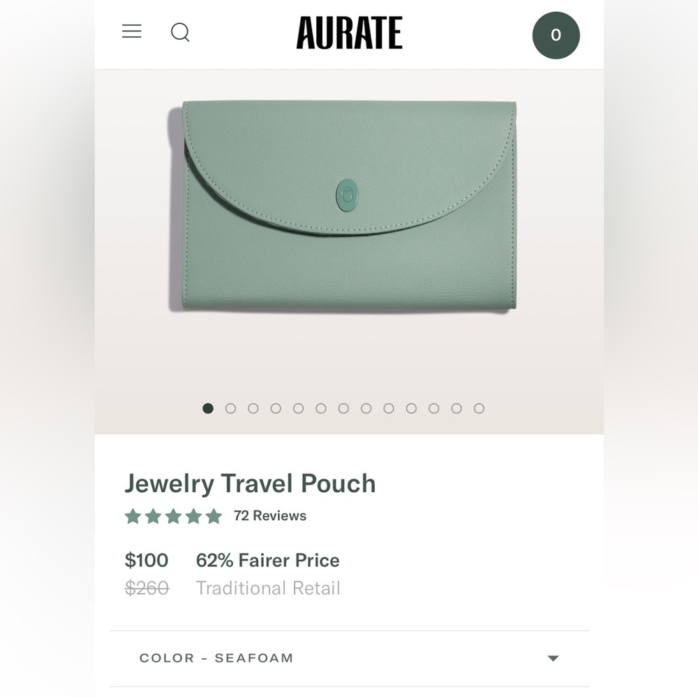 BNWT Aurate Jewellery Travel Pouch
